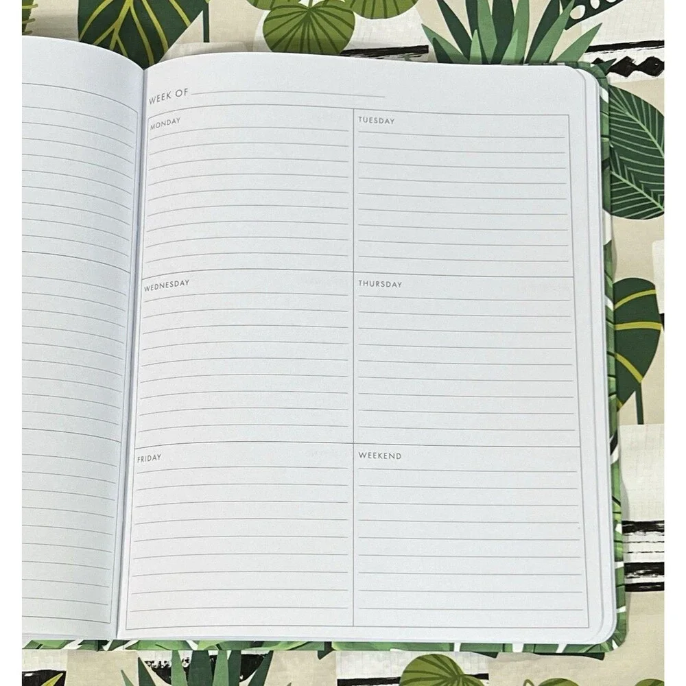 12 Month Undated Weekly and Monthly Planner Monstera Leaf Unnumbered Planner